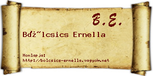Bölcsics Ernella névjegykártya